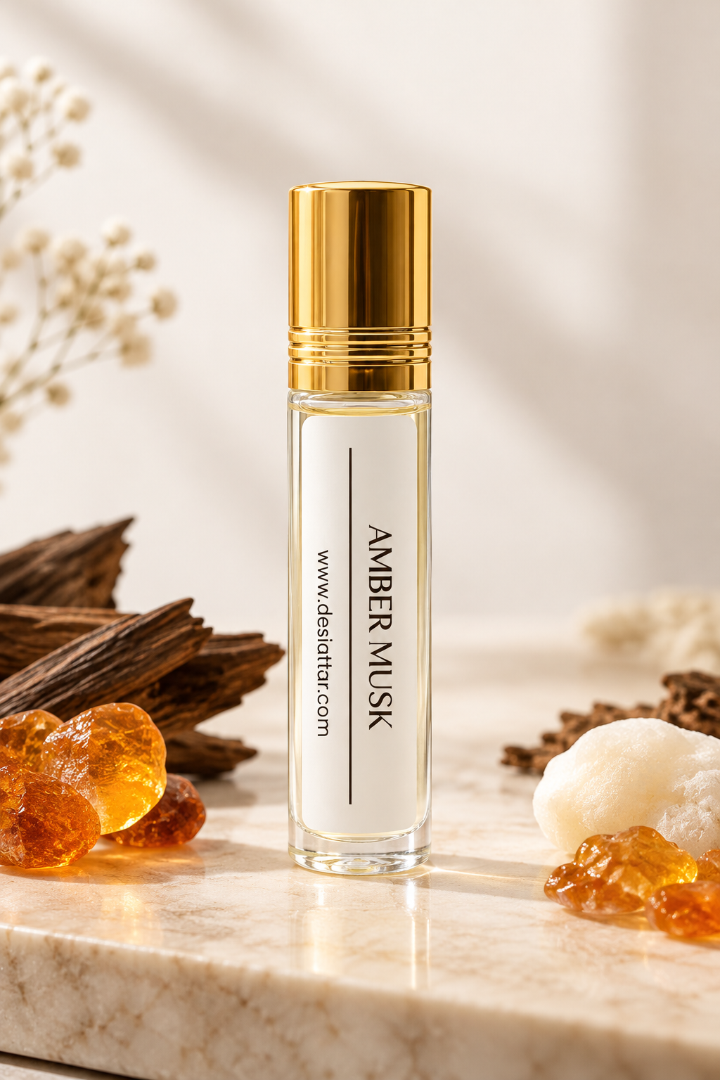 Amber Musk Attar blended fragrance oil perfume by Desi Attar